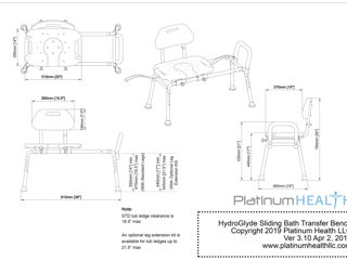 Раздвижная скамья для переноски ванны HydroGlyde Premium с вырезом foto 6