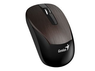 Wireless Mouse Genius Eco-8015, Optical, 800-1600 Dpi, 3 Buttons, Ambidextrous, Rechar., Chocolate фото 1