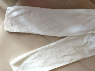 Белые льняные брюки размер L