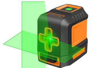 Удароустойчивый зеленый лазерный уровень (нивелир), в комплекте магнит и батарейки, защитный чехол! фото 3