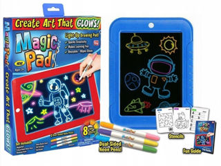 Неоновый планшет MagicPad/ Tableta de desen interactiva cu 8 efecte luminoase, Magic Pad foto 3