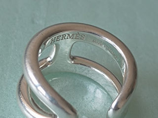 Authentic Hermes Osmose Silver Ring silver minerva 925 made in France (55)