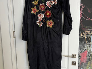 Set Zara din velvet rochie + kimono (cardigan) foto 6