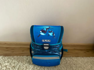 Синий, детский рюкзак для школы+пренадлежности