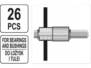 YT-25411 Набор для обслуживания сайлентблоков, подшипников и втулок 26 ед. "Yato" foto 4