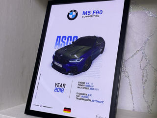 Эксклюзивный постер с BMW M5 F90 2018 года в тюнинге ASCO