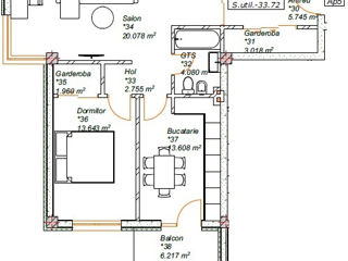 Apartament cu 2 camere, 71 m², Centru, Telenești foto 6