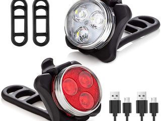 Lanterna bicicleta fata+spate bike light фонарик для велосипеда waterproof