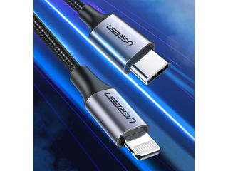 Cablu iPhone Ugreen, MFI, USB Type-C la Lightning,1,5 m, Verde foto 4