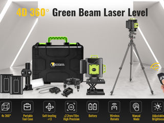 4d лазерный уровень -16 линий -2 аккумулятора +пульт +магнит и др! с светодиодами SHARP foto 7