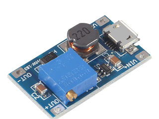 MT3608 Boost converter module to 28V 2A micro USB. Преобразователь, повышающий, Uвх=2...28В.