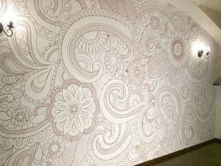 Роспись на стенах . Desen mehendi pe pereţi foto 3