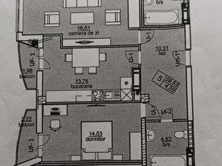 Apartament cu 2 camere, 65 m², Durlești, Chișinău foto 4