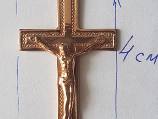Cruce aur 4.61g, 585 / Золотой крестик 4,61г, 585 проба foto 2