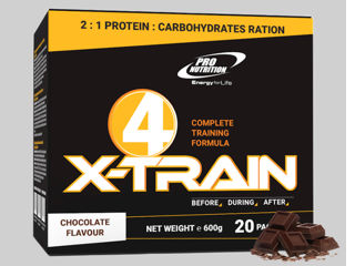 4 X-Train, 20 plicuri x 30 g, Ciocolată