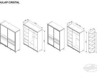 Dulapuri Cristal Grafit / Cristal Sonoma închis - livrare, creditare, calitate !!! foto 3