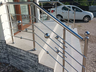 Balustrade din inox în Moldova . Перила из нержавейки foto 8