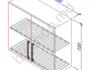 Bucatarie PS Mini 1.6m Black/Red. Livrare gratuită!! foto 3