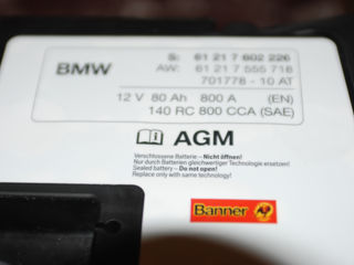 Гелевый аккумулятор 80 Ah BMW Original.  AGM. foto 7