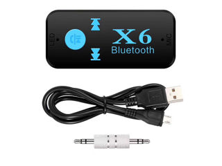 Aux Audio Adapter 3.5mm + Bluetooth X6 - Adaptor Bluetooth + Muzică + Difuzor în mașină foto 2