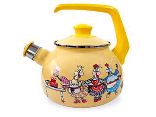 Чайник эмалированный Happy Chickens 2.5l со свистком