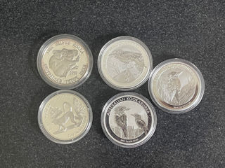 Серебрянные монеты Ag 999 Kookaburra 1OZ Австралия 2014 2016 2017 Нумезматика Антиквариат