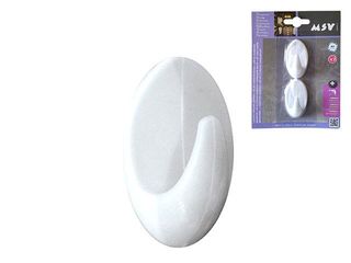 Крючки Самоклеющиеся Msv 2Шт Овал 3X5.5Cm, Белые, Пластик
