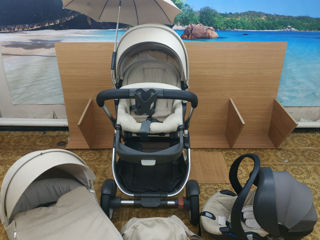 Очень дёшево! гламурная колясочка stokke crusi 3 в 1 лён! + набор Kit foto 3