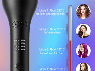 Ondulător de păr, baghetă de ondulat, clește de ondulat, temperatură reglabilă în 4 viteze foto 2