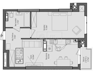 Apartament cu 1 cameră + Living, 47 m², Centru, Criuleni foto 2