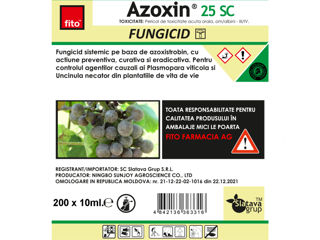 Super Oferta !!! Fungicid Azoxin 25 SC (azoxistrobin 250 g/l), Ambalaj: 10 ml, 100 ml. foto 4