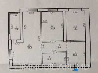 Apartament cu 3 camere, 86 m², Durlești, Chișinău foto 3