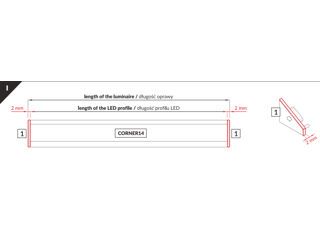 Profil din aluminiu de colt CORNER 14 pentru banda LED - anodizat 2 metri - set complet Descriere Pr foto 4