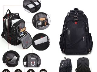 Рюкзак SwissGear 8810 с отделением для ноутбука 35 л Черный + чехол от дождя foto 3