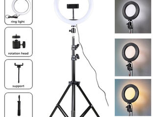 Lampă Circulară 45 cm+ Stativ  2,1 m + 3 Suporturi  Telefon foto 2