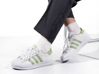 Adidas Superstar White/Green Women's foto 5