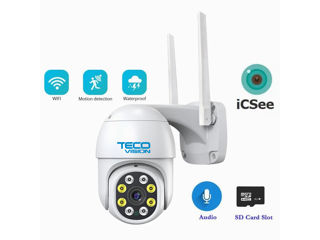 Teco Vision 8 Megapixeli 360 Audio + Microfon 128Gb Wifi Ptz Dome Camera foto 3