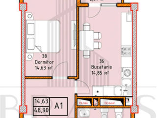 Apartament cu 1 cameră, 48 m², Ciocana, Chișinău foto 2