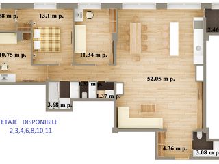 Centru, 3 dormitoare+salon, 110m2, de la 670euro/m2 foto 10