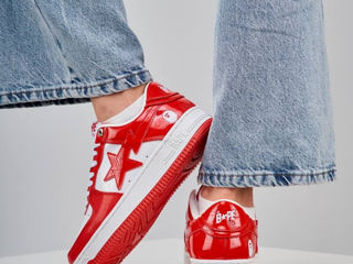 A Bathing Ape Bape Sta Patent Red/White Women's foto 10