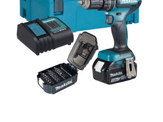 Makita DHP485TJX7 18V LXT Brushless Combi Hammer Drill - 1x 5.0ah + 21PC Bit Set