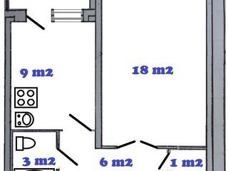 Apartament cu 1 cameră. Str. Florilor 1- комнатная foto 3