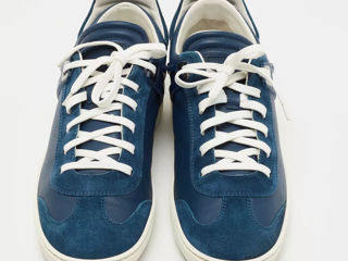 Louis Vuitton Blue Leather and Suede Low Top Sneakers foto 3