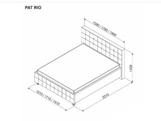 Pat tapițat Ambianta Rio 1.6 m grafit + saltea Salt Confort clasic 160x200..super preț foto 4