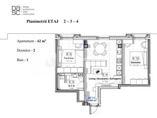 Apartament cu 2 camere, 62 m², Buiucani, Chișinău foto 3