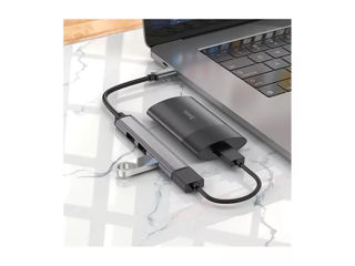 Adaptor Hoco HB26 4 în 1 (Tip-C la USB3.0+USB2.0*3) foto 2