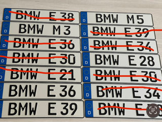 BMW Оргинальные номерные знаки BMW e39 ,BMW M3 ,BMW M5 ,BMW e36 foto 10