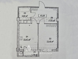 Apartament cu 1 cameră, 43 m², Poșta Veche, Chișinău foto 4