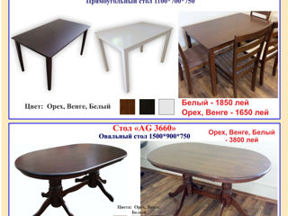 Самый большой выбор столов из натурального дерева и стекла-металла! Продажа в кредит! foto 3
