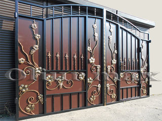 Porți, garduri, copertine, balustrade, gratii, uși metalice ,alte confecții din fier forjat. foto 1
